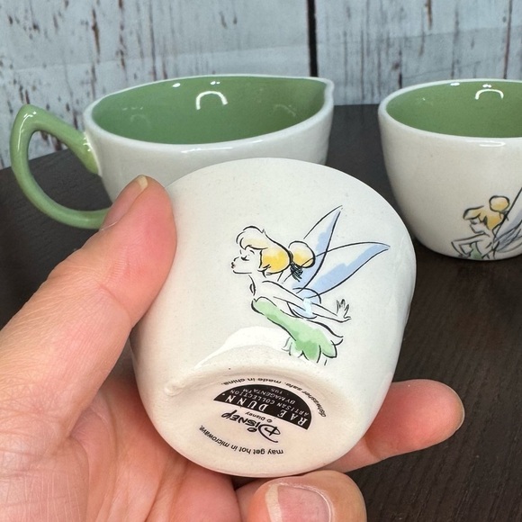 RAE DUNN X DISNEY TINKERBELL 4 piece set ceramic measuring cup Whimsical nwt - Picture 4 of 13